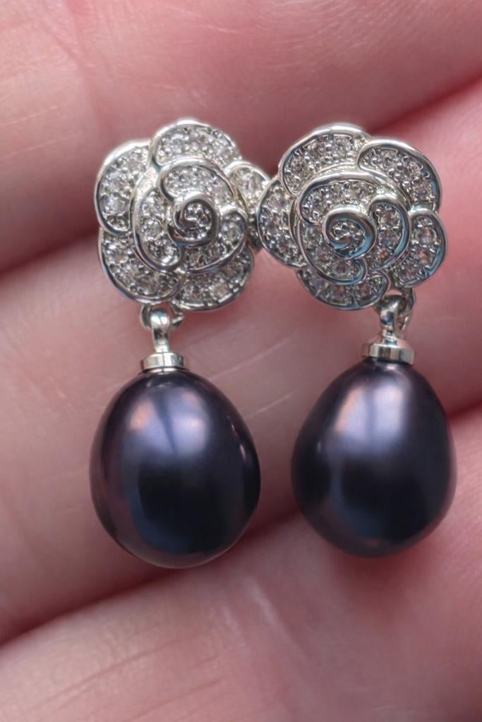 Boucles d'oreilles en argent sterling avec perles naturelles, Bijoux, Sacs & Beauté, Boucles d'oreilles, Neuf, Enlèvement, Avec pierre précieuse