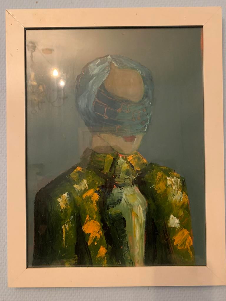 Pergamo Gaetano „muziek van de ziel” olieverf 40x30 cm, Antiek en Kunst, Kunst | Schilderijen | Modern, Ophalen of Verzenden