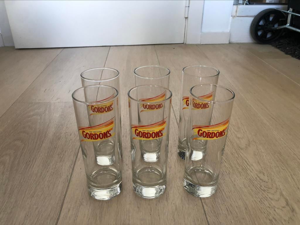 6 nieuwe Gordon Gin glazen., Verzamelen, Ophalen, Zo goed als nieuw