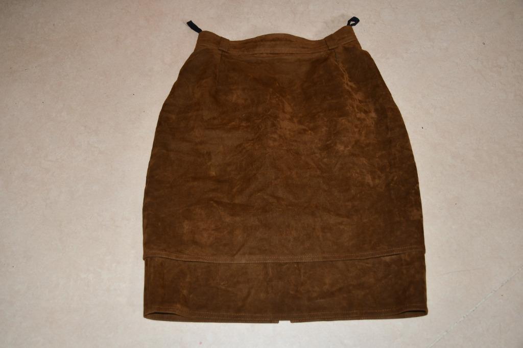Bruin daim rokje - maat 36, Enlèvement ou Envoi, Porté, Au-dessus du genou, Taille 36 (S)