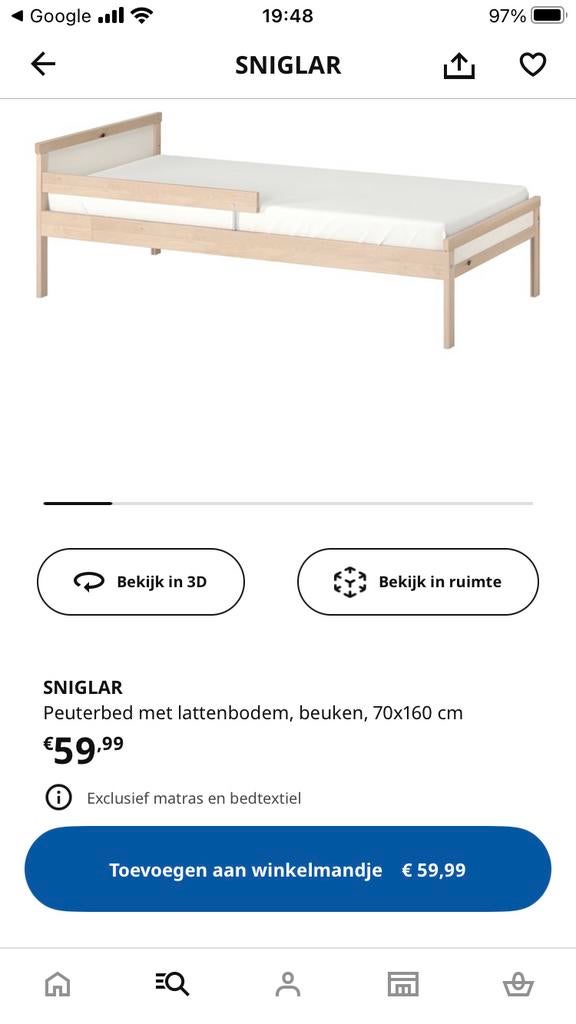 kinder bedje 70 x160, Enlèvement, Comme neuf, Matelas