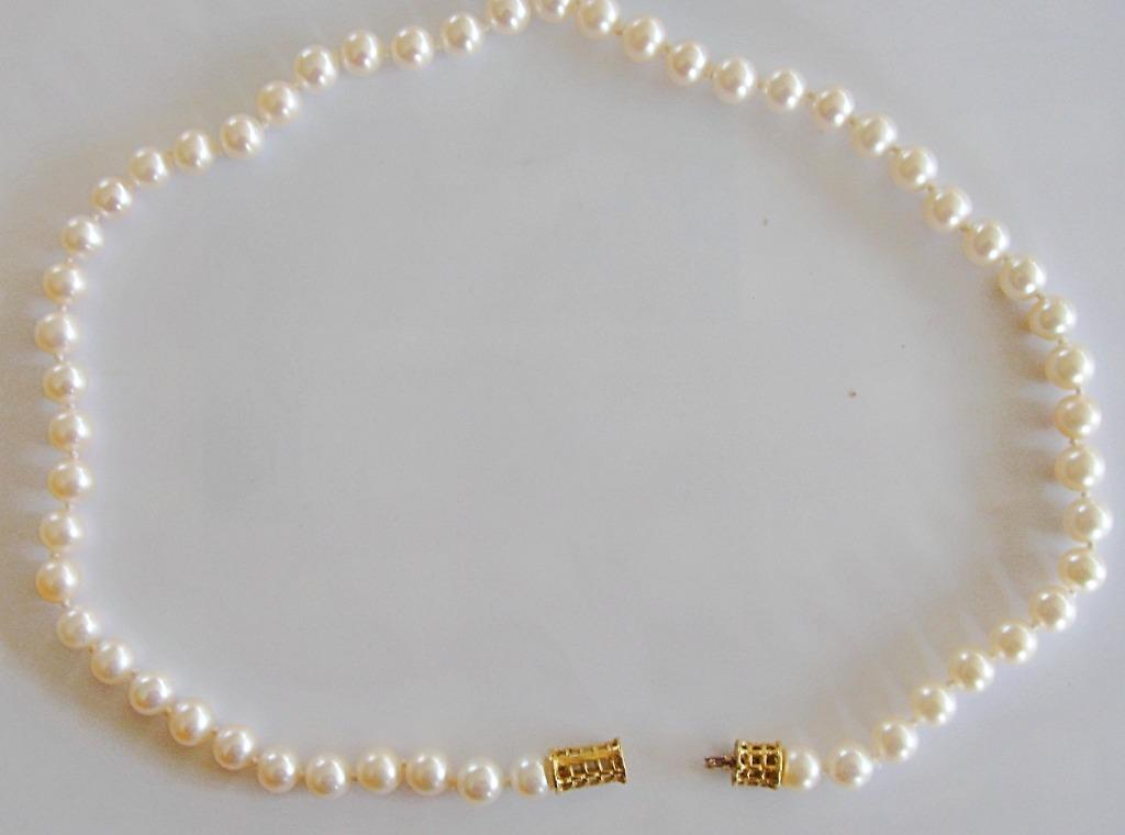 Collier de perles de culture blanches, 48 cm, fermoir or 18K, Enlèvement ou Envoi, Neuf, Blanc, Pierre ou Minéral