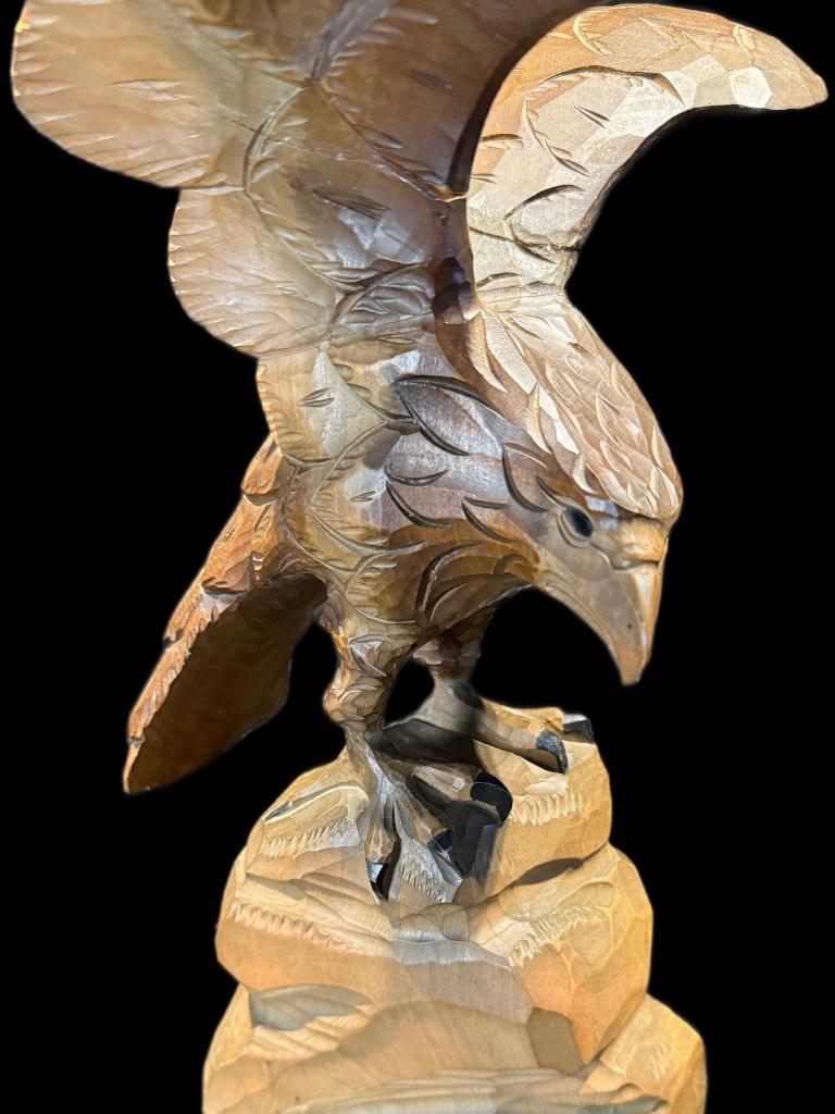 Houtsnijwerk Adelaar Vogel Beeld Volkskunst, Verzenden