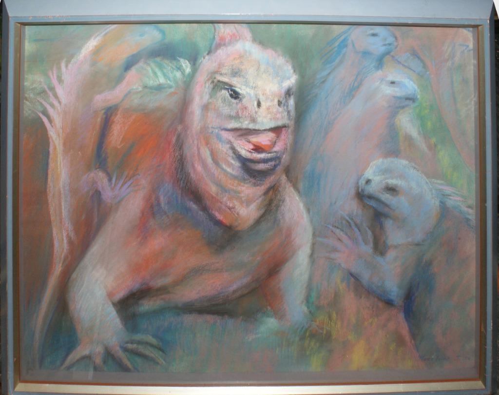 Jozef Moerloos Sr (1934-2005): leguanen (113 x 85 cm), Ophalen