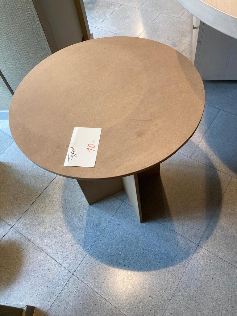 Tafeltje rond  in multiplex, Huis en Inrichting, Ophalen, Gebruikt, Rond