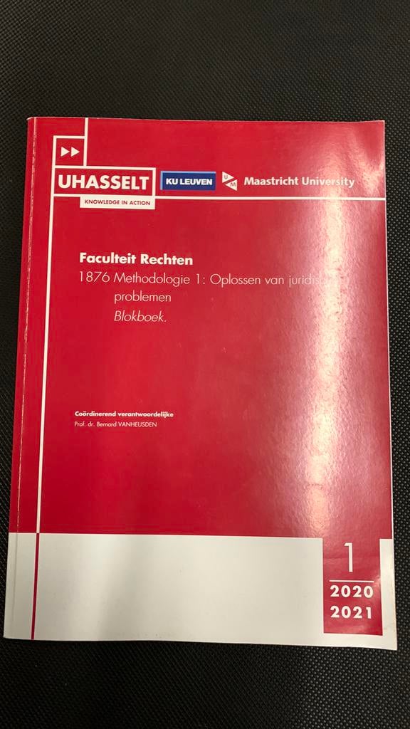 Faculteit Rechten  Methodologie 1 : blokboek 2020/2021, Boeken, Ophalen of Verzenden, Nieuw, Overige wetenschappen