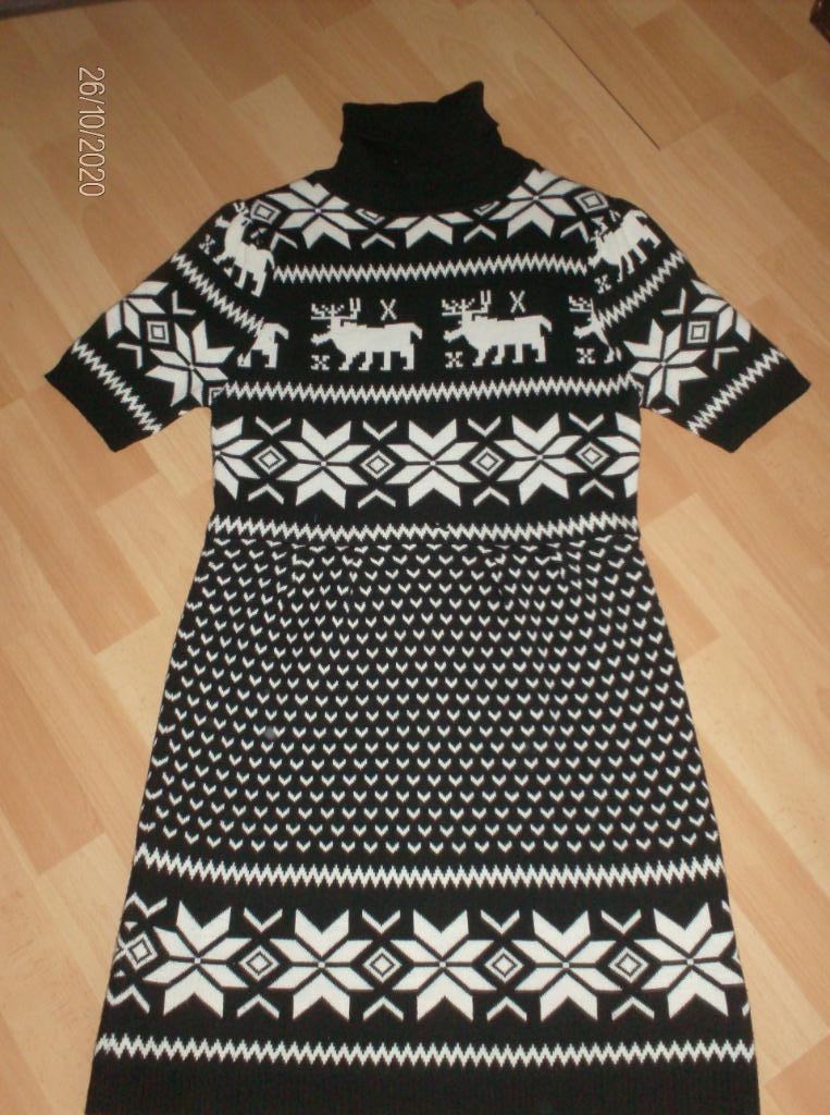 JURK WINTER ZWART/WIT – MAAT 2 = M – NIEUW, Kleding | Dames, Ophalen of Verzenden, Nieuw, Maat 38/40 (M), Wit