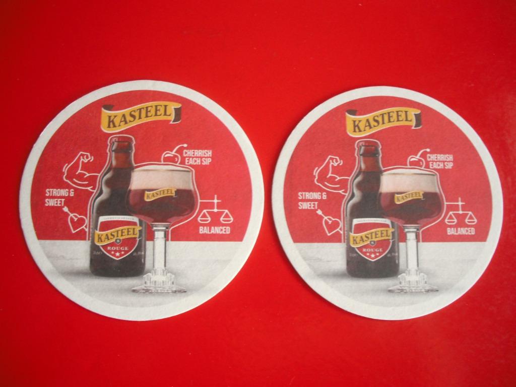 2 SOUS - BOCKS ** KASTEEL ** ROUGE, Verzamelen, Biermerken, Ophalen of Verzenden, Nieuw, Viltje(s), Overige merken