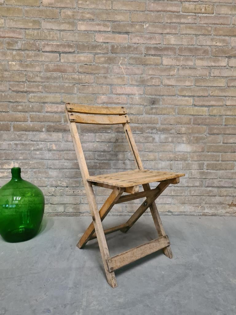 GRAND lot d'anciennes CHAISES PLIANTES vintage lot de chaise, Enlèvement ou Envoi, Brun, Bois, VINTAGE