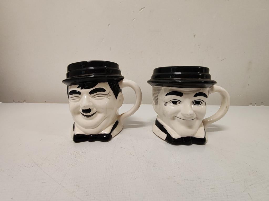 Heel zeldzame mokken LAUREL & HARDY 1940,verzamelobject, Antiek en Kunst, Ophalen