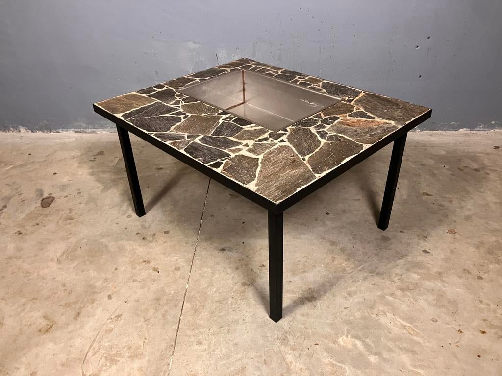 Sale: Brutalist salontafel bijzettafel leisteen plantenbak, Ophalen, Gebruikt
