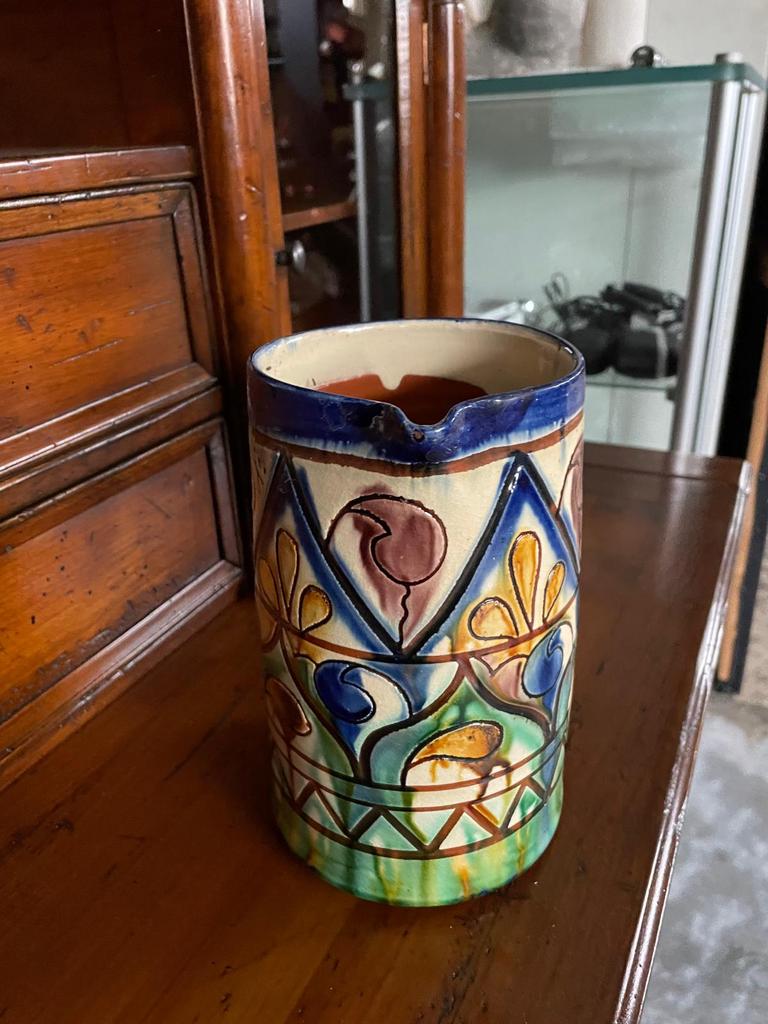 Geëmailleerde keramieken wijnkruik, Ophalen of Verzenden