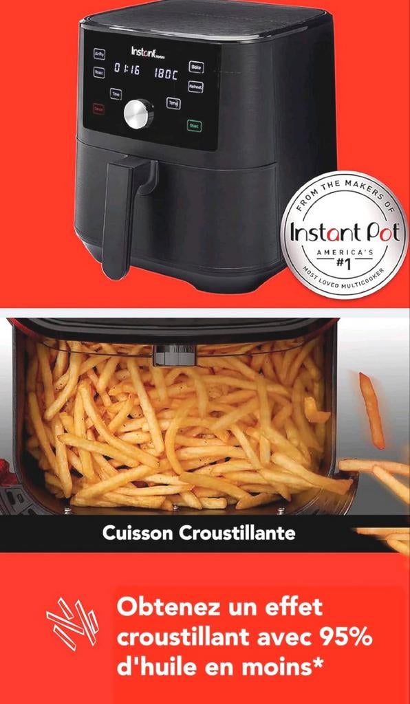🟡 Instant Brands Vortex 6 Plus 4-in-1 airfryer, Ophalen, Nieuw, Airfryer, 1500 gram of meer