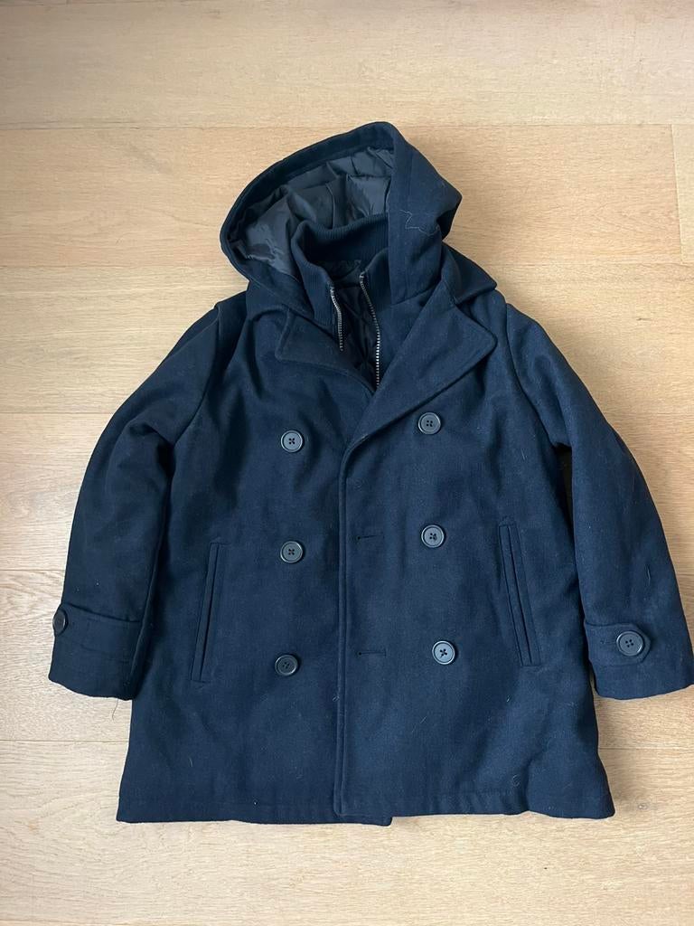 Winterjas kind donkerblauw maat 140, Ophalen, Zo goed als nieuw