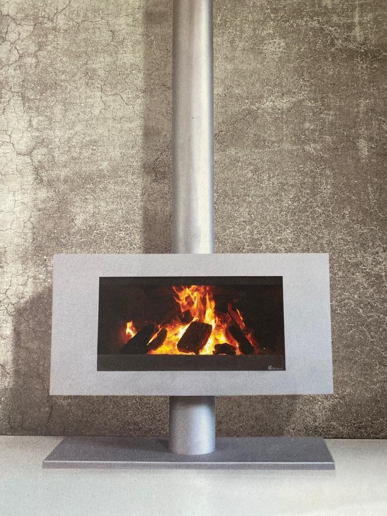 Vrijstaande design gashaardkachel, Dik Geurts, Huis en Inrichting, Haarden, Ophalen, Zo goed als nieuw, Vrijstaande haard, Gashaard