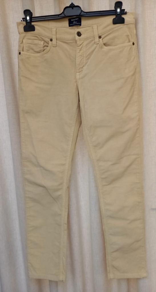 Ecru fijn fluwelen broek dames merk Gant W30/L34, Overige kleuren, Ophalen of Verzenden, Maat 36 (S), Lang