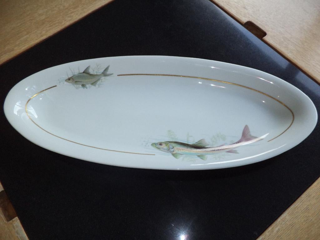 L porselein ANCIENNE FABRIQUE ROYALE LIMOGES vis schaal 61cm, Antiek en Kunst, Ophalen