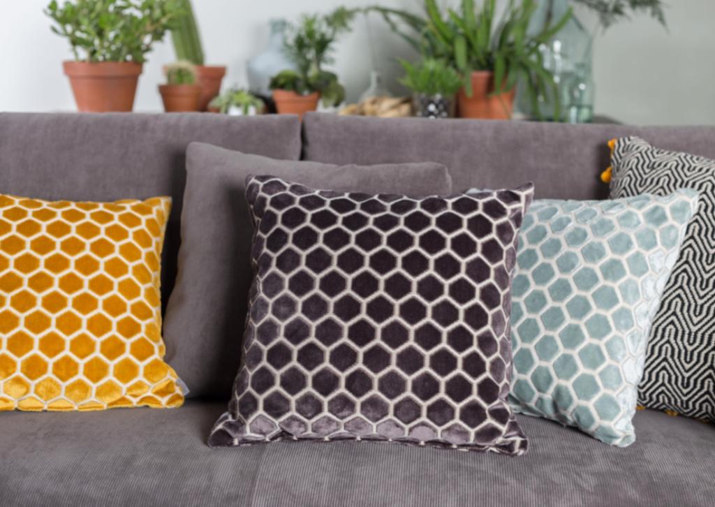 set/3 Coussins décoratifs Monty de ZUIVER, Maison & Meubles, Enlèvement ou Envoi, Comme neuf, Autres couleurs, Carré