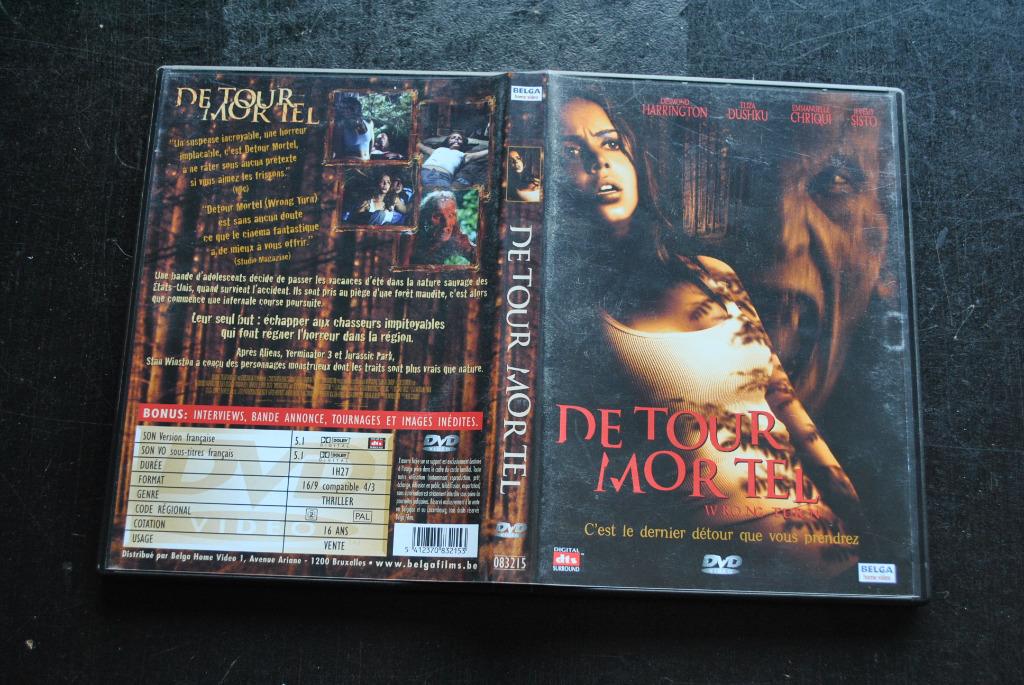 DVD Détour mortel 1 Wrong turn Stan Winston RARE, Ophalen of Verzenden, Gebruikt, Gore