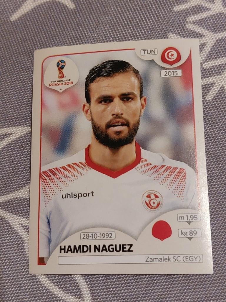 Panini / Sticker / Hamdi Naguez / Tunesië / WK 2018, Verzamelen, Verzenden, Nieuw, Poster, Plaatje of Sticker
