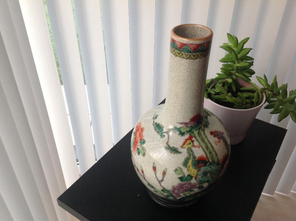 zeldzame oosterse vaas in craquelé, Antiek en Kunst, Ophalen of Verzenden