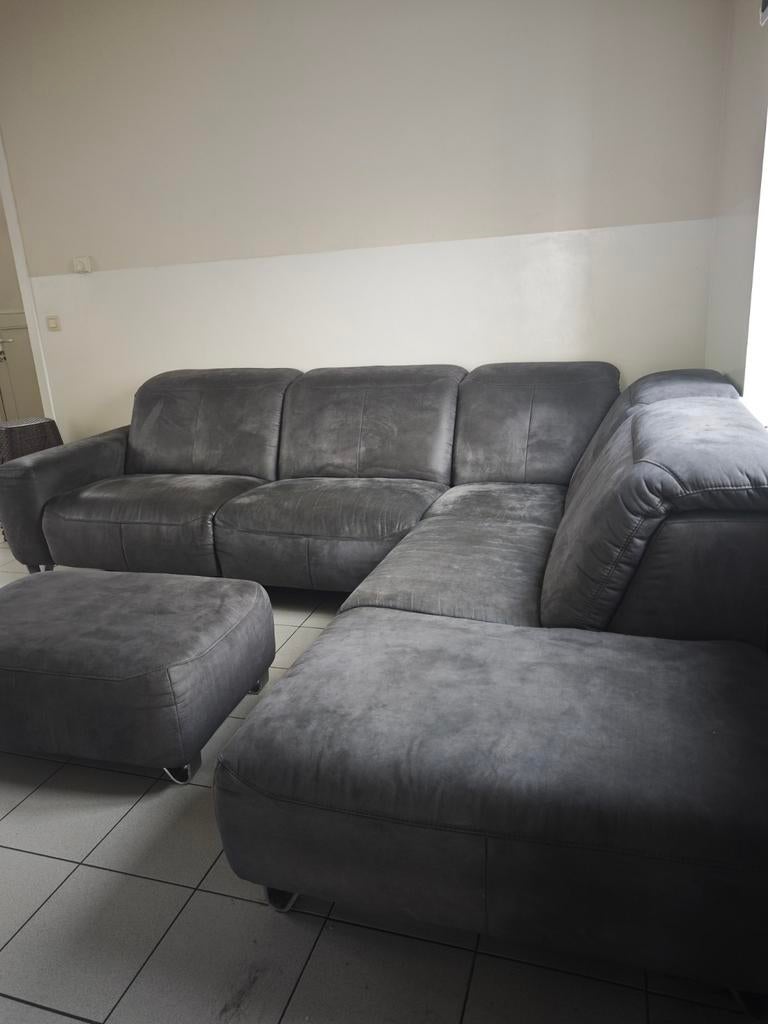 Canapé L gris H&H, Maison & Meubles, Enlèvement