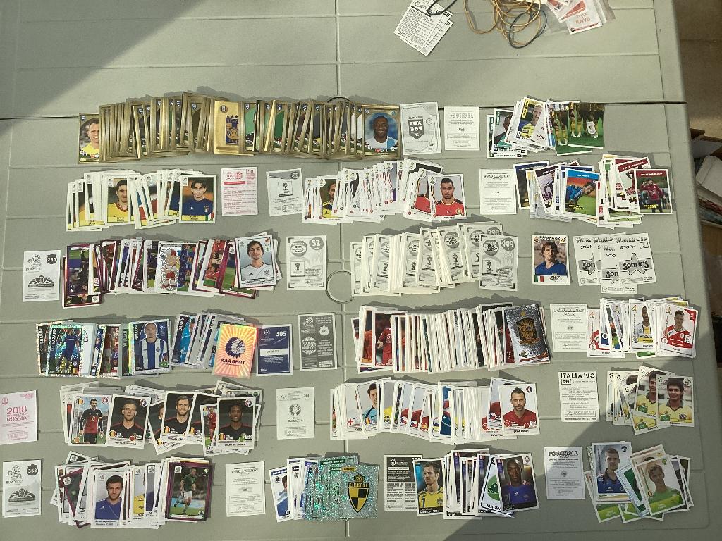 Groot lot panini stickers voetbal WK en EK enz, Ophalen of Verzenden, Gebruikt