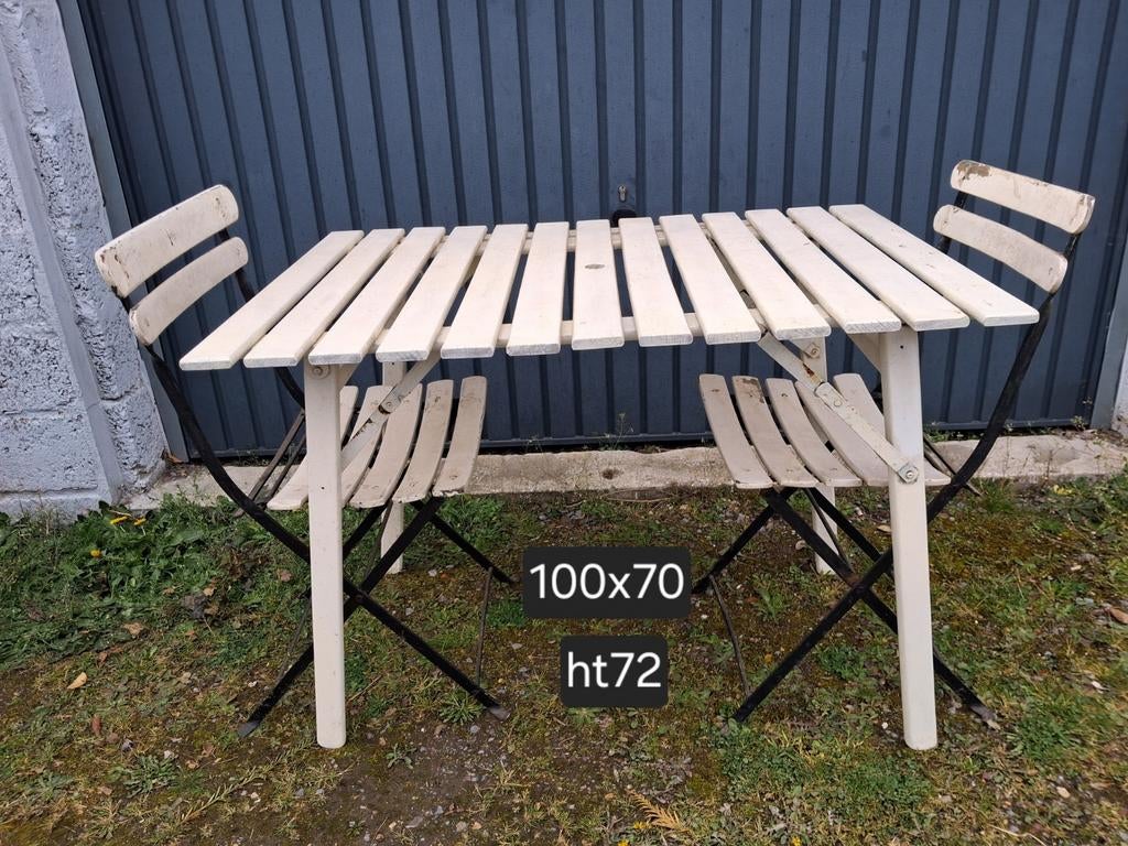 Tuintafel en stoelen
Gemaakt van hout, Tuin en Terras, Tuintafels, Ophalen, Hout