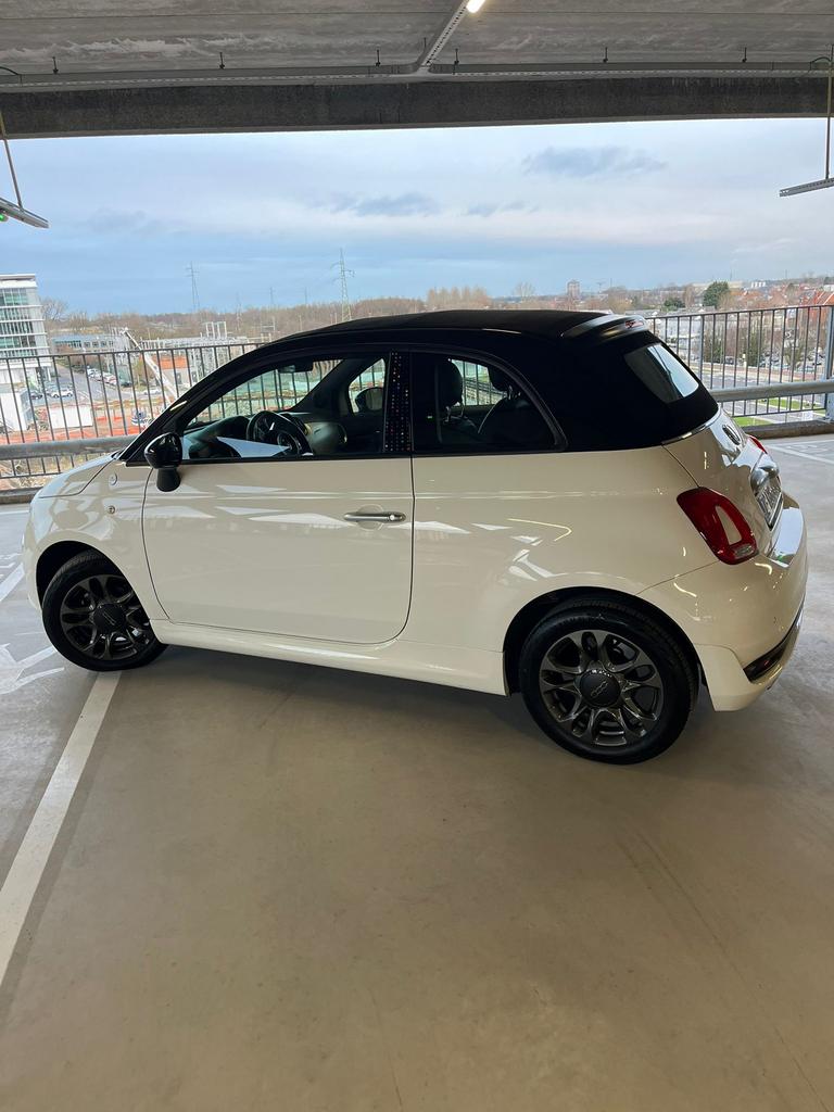 Fiat 500 Cabrio Special Editiob, Auto's, Fiat, Zwart, Leder, Te koop, ABS