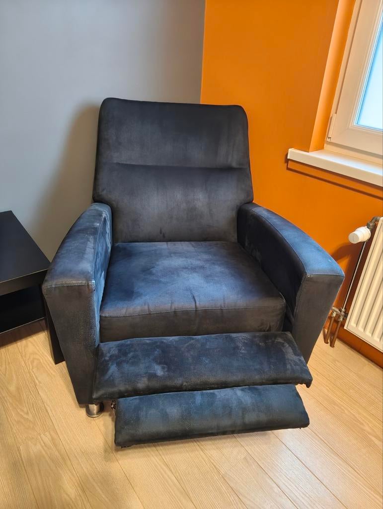 Zwarte uitklapbare éénzit, Enlèvement, Comme neuf, Tissus