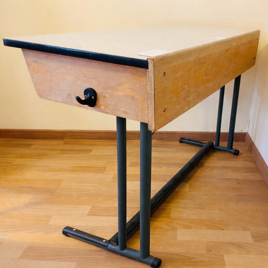Retro schoolbank, Huis en Inrichting, Bureaus, Ophalen, Gebruikt