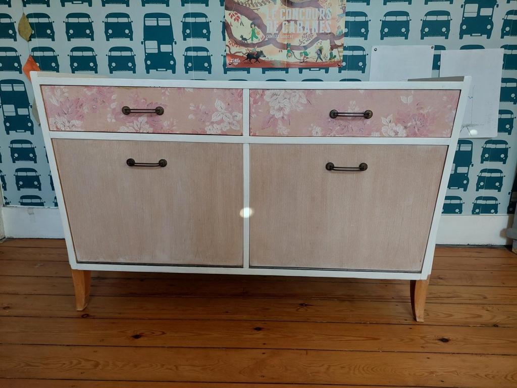 Petite commode rose, 25 à 50 cm, Rétro bohème, Moins de 100 cm, Enlèvement