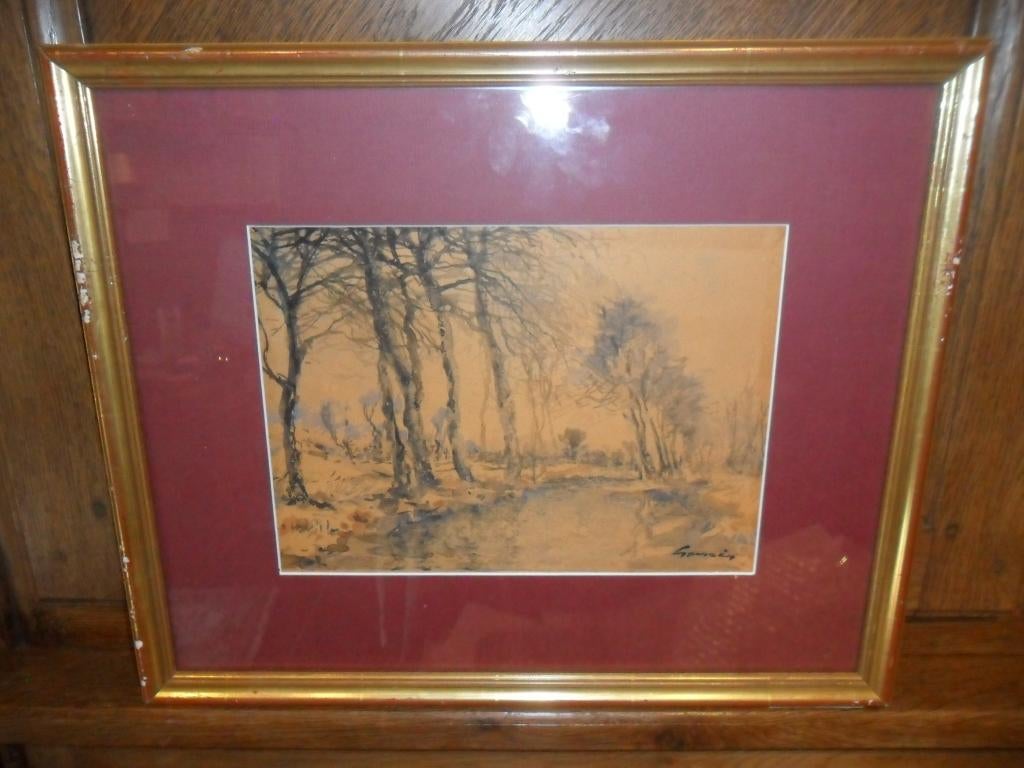 Aquarelle de François Gomzé (Verviers 1861 - 1949 Verviers), Enlèvement ou Envoi