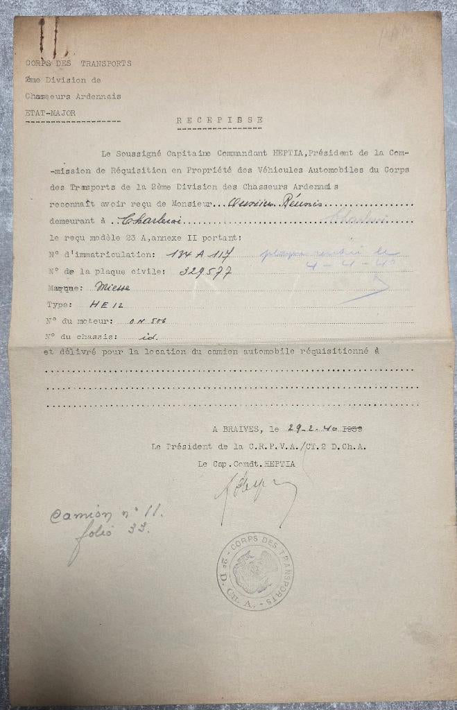 Militaria+Chasseurs Ardennais+État Major+Brasserie, Enlèvement, Autres, Emblème ou Badge