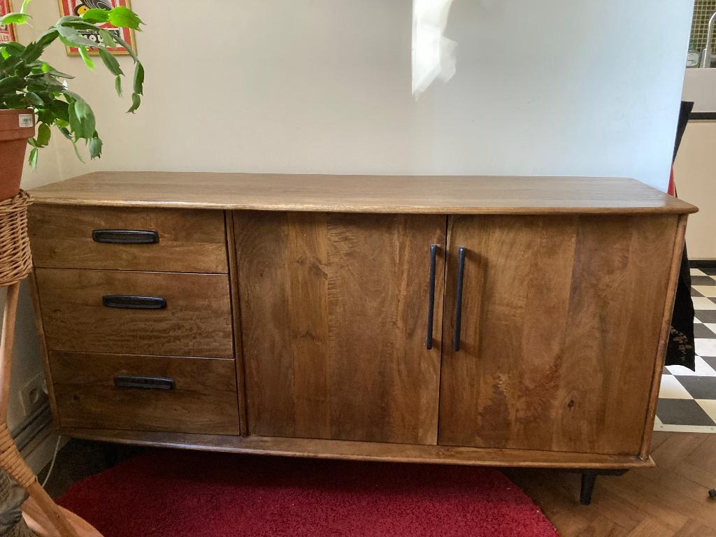 Dressoir / enfilade bois massif, Maison & Meubles, Avec tiroir(s), 25 à 50 cm, 150 à 200 cm, Comme neuf