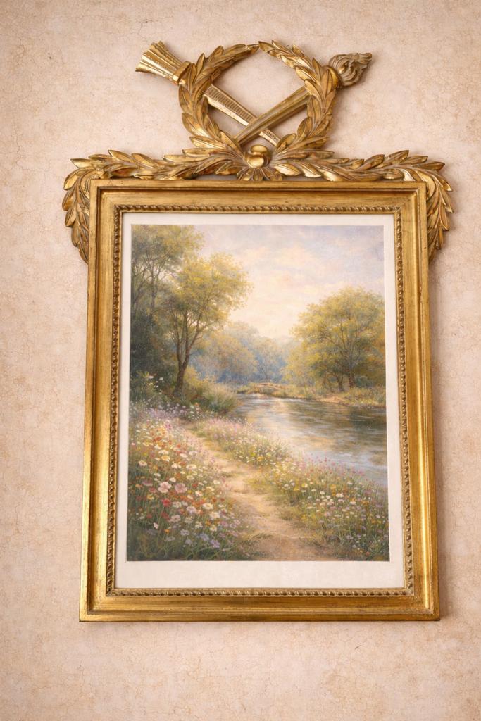 Cadre en bois doré à la feuille, Enlèvement