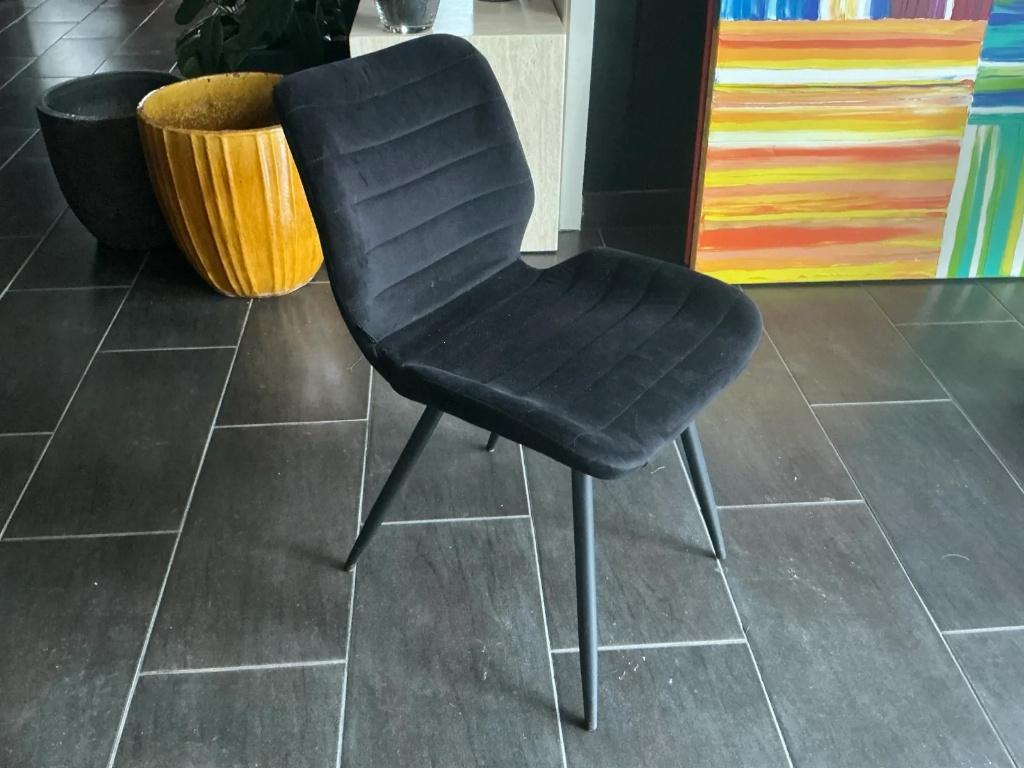 Chaise à manger Toby Velvet Design Bronx 71 (9x) - noir, Maison & Meubles, Chaises, Neuf, Cinq, Six Chaises ou plus, Bois, Tissus