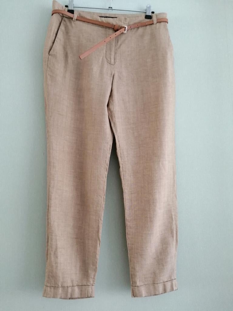 magnifique pantalon en lin Zara taille 38, Taille 38/40 (M), Enlèvement ou Envoi, Beige, Comme neuf