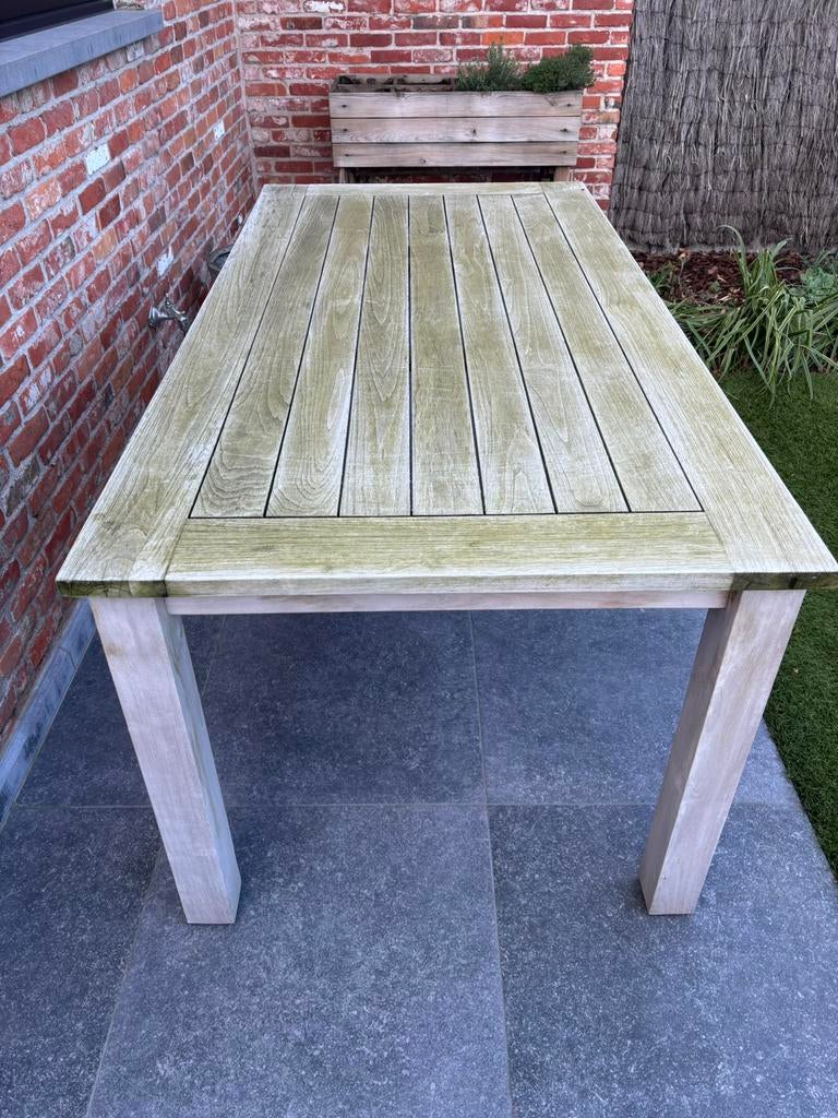 Houten tuin tafel / Geardino / eerste keuze hout teak  /, Tuin en Terras, Tuintafels, Ophalen, Gebruikt, Rechthoekig, Hout