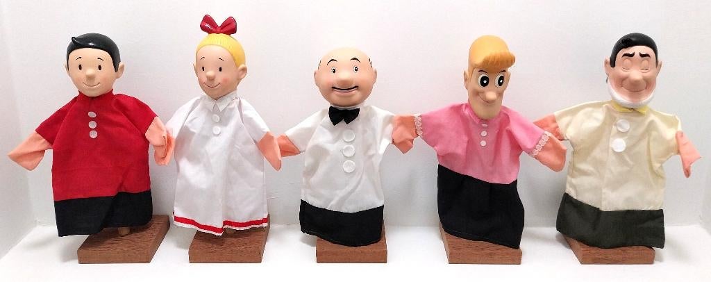 5 Poppenkastpoppen van Suske & Wiske, Verzamelen, Ophalen of Verzenden, Suske en Wiske, Zo goed als nieuw