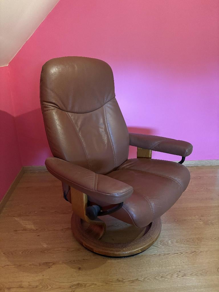 Stressless relaxzetel, Enlèvement, Comme neuf, Une personne, Bois