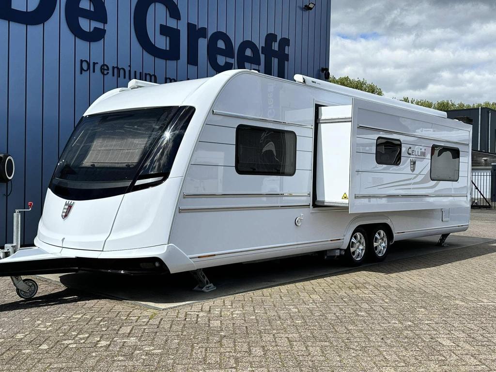 Tabbert Cellini 750 HTD Slide Out, Caravans en Kamperen, Caravans, Schokbreker, Rondzit, Tabbert, 7 tot 8 meter