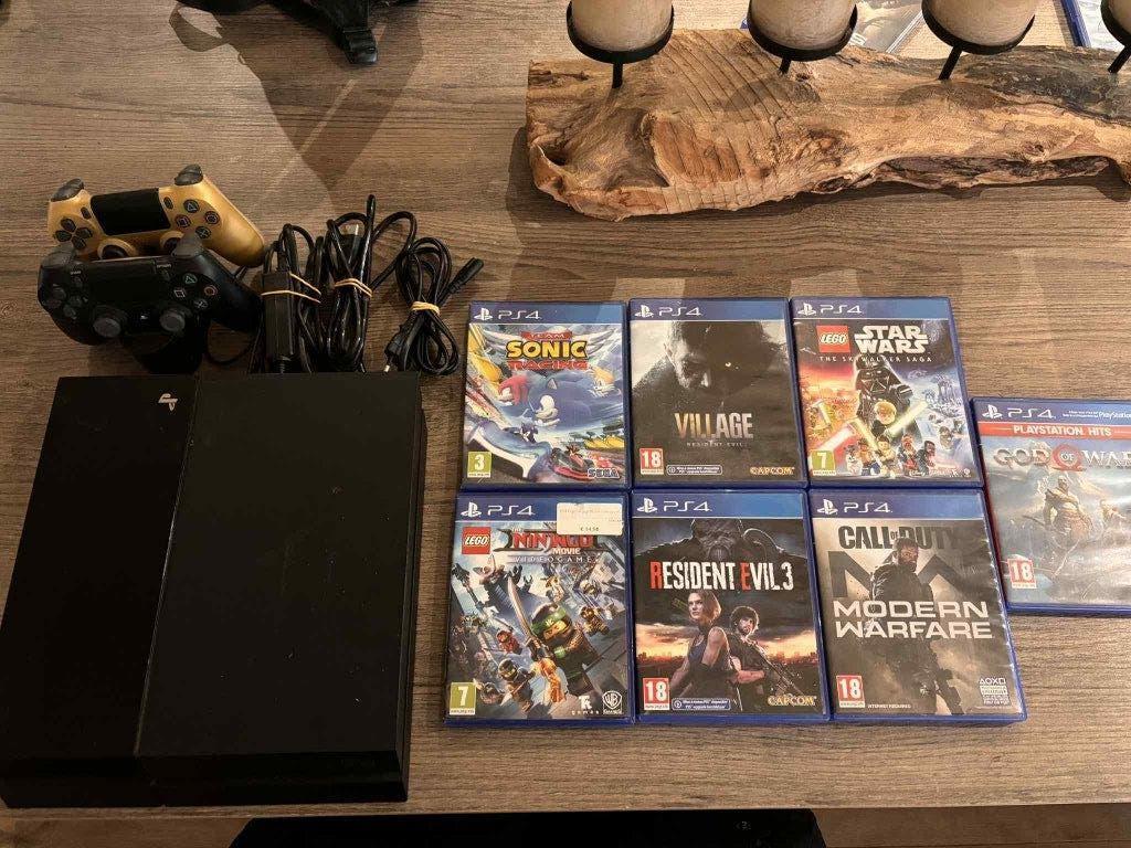Playstatation 4 + 7games + controlers, Met 2 controllers, Ophalen of Verzenden, Met harde schijf, Original