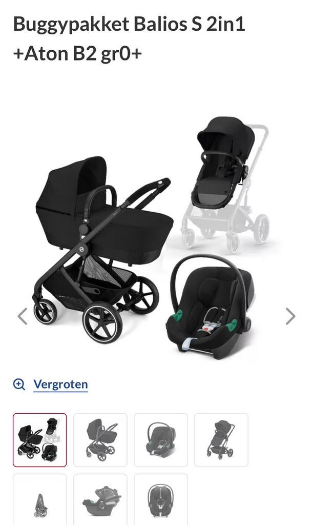 Cybex - Balios S 2in1 + Aton B2 gr0+ + Isofix, Kinderen en Baby's, Kinderwagens en Combinaties, Gebruikt, Combiwagen, Verstelbare duwstang