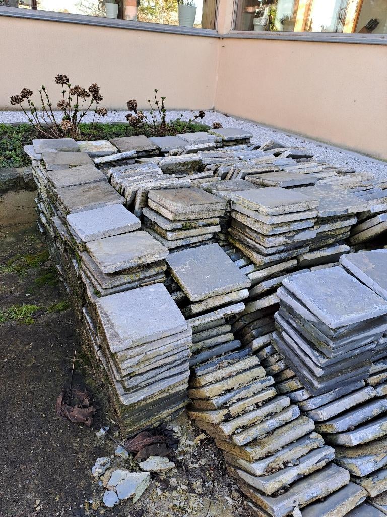 Pierre bleue dégringolée, Tuiles de terrasse, Utilisé, 10 m²² ou plus, Enlèvement