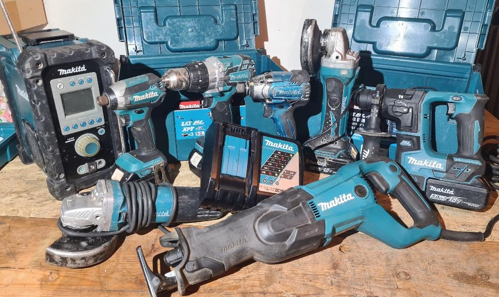 Makita machines samen of apart te koop, 600 watt of meer, Ophalen of Verzenden, Variabele snelheid, Zo goed als nieuw