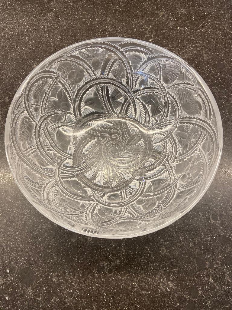 Vintage Lalique Crystal "Pinsons" Bowl, Enlèvement