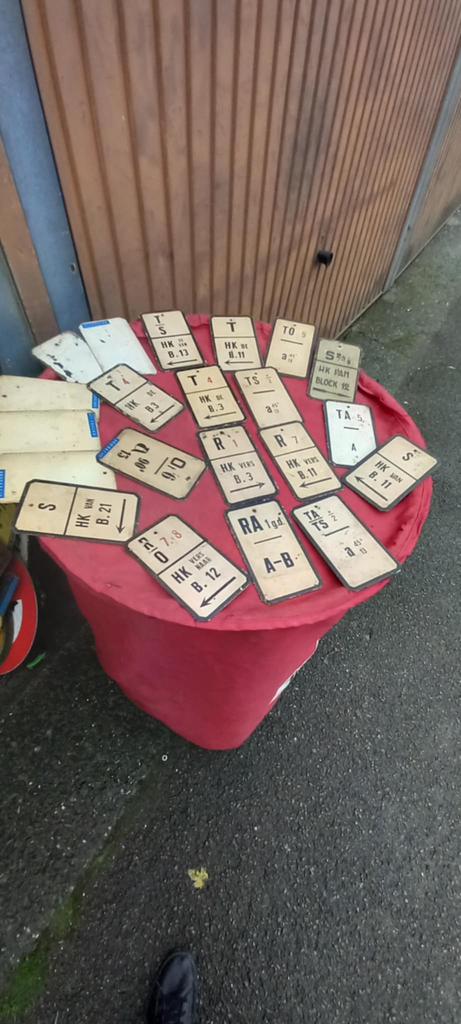 Vintage metalen plaat, Verzamelen, Ophalen of Verzenden, Gebruikt