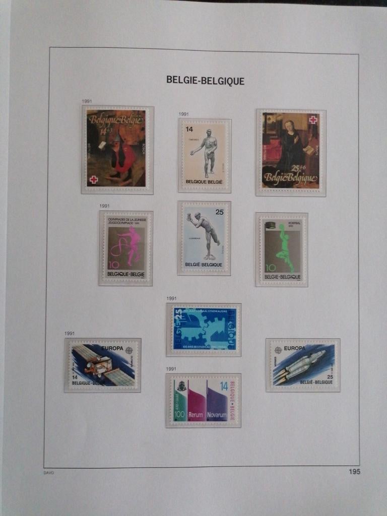 Postzegels België 6 bladen jaargang 1991, Ophalen of Verzenden