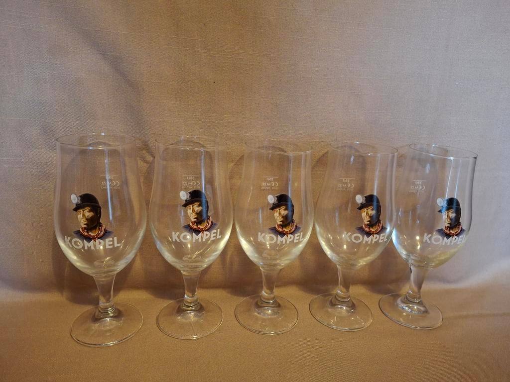 Kompel Bierglazen 5stuks, Verzamelen, Ophalen of Verzenden, Zo goed als nieuw